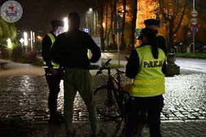 Zdjęcie kolorowe. Policjanci podczas działań Bezpieczny powiat