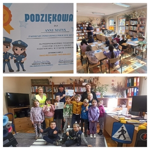 Zdjęcie kolorowe. Kolaż wykonany z trzech zdjęć. Zdjęcia podziękowań, zdjęcia grupowego oraz wykonanego podczas spotkania