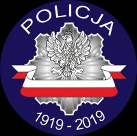 Grafika. Logo Policji z okazji 100 rocznicy jej powstania